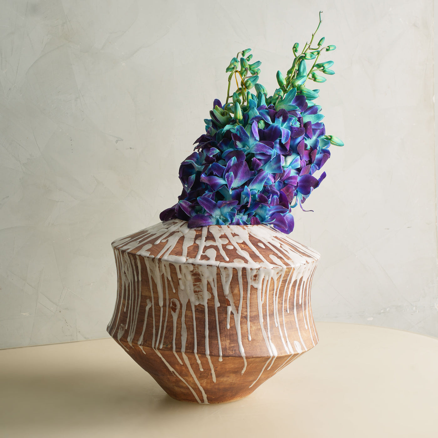 Brown Glaze Drip Vase