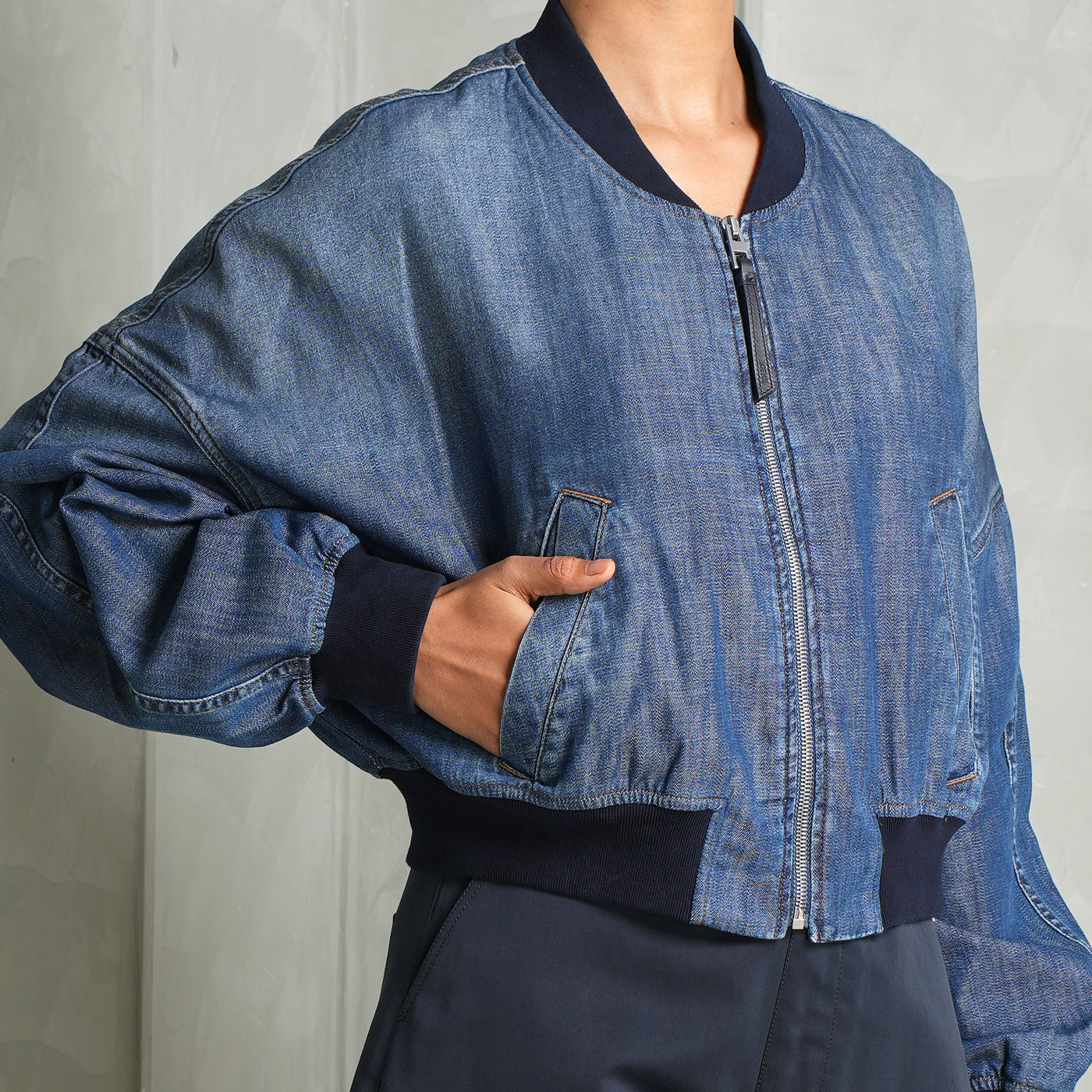 LOEWE Denim Bomber Jacket blue casuals