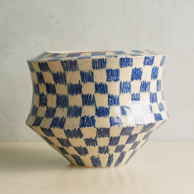Grid Glazed Vase