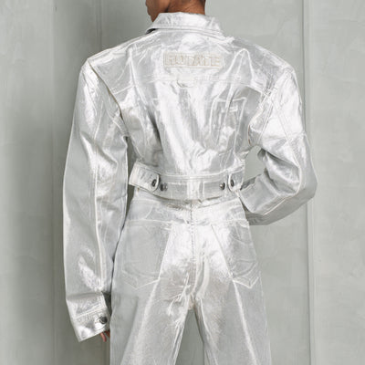 ROTATE BIRGER CHRISTENSEN silver coated denim jacket