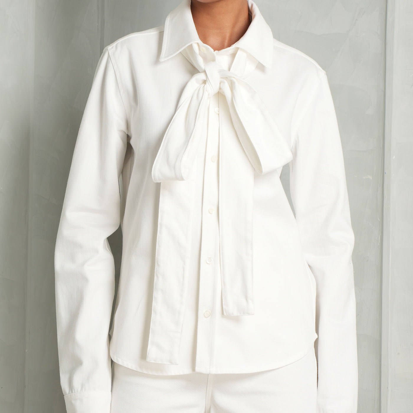 LOEWE Bow shirt white cotton designer wear