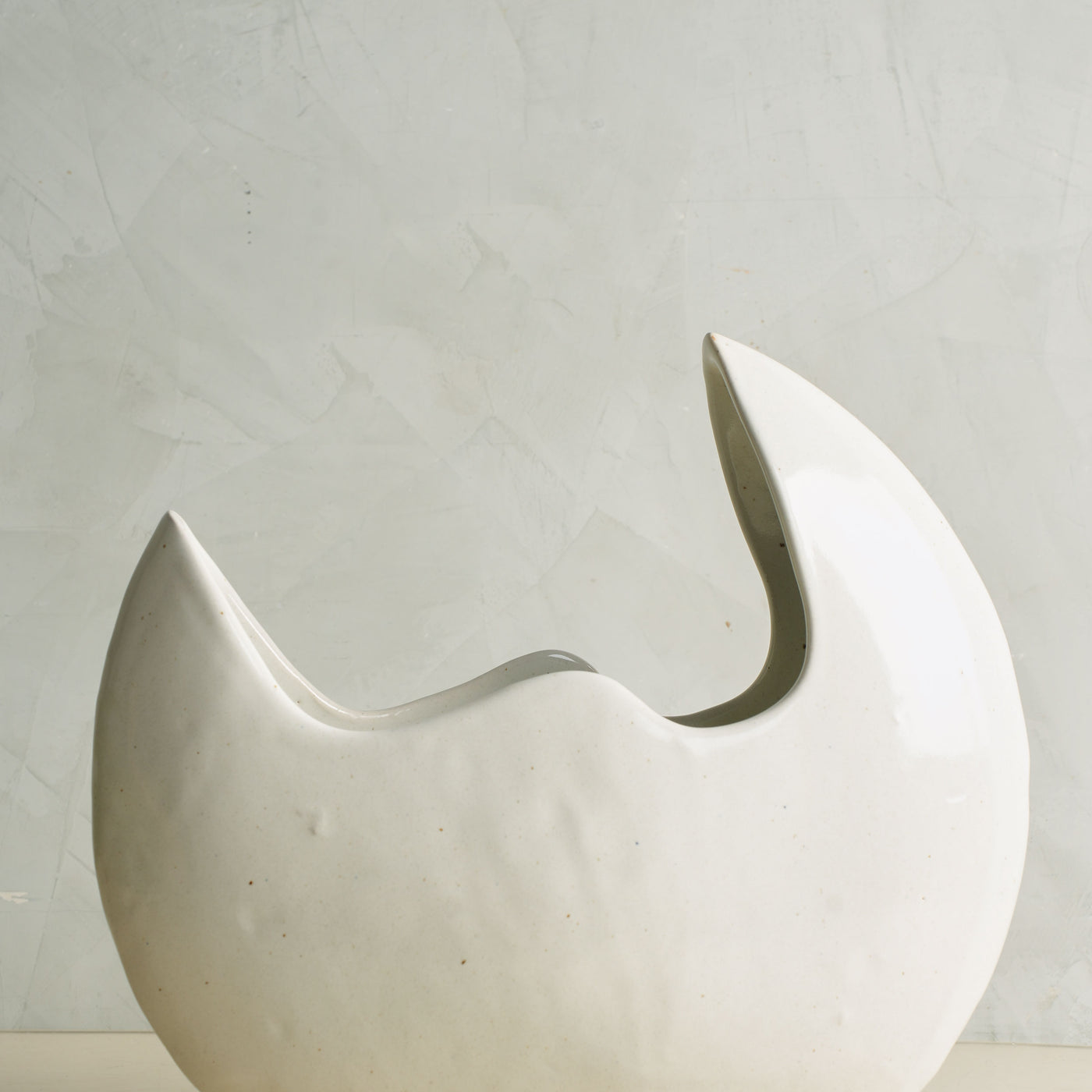 White Half Moon Vase