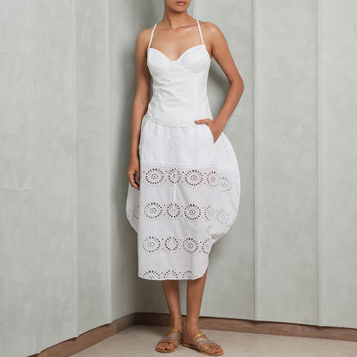 ITUVANA Lasa Rounded Skirt Set White