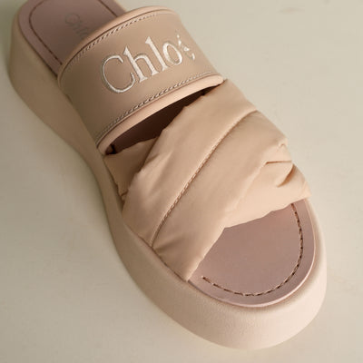 CHLOE mila padded slides slip on leather