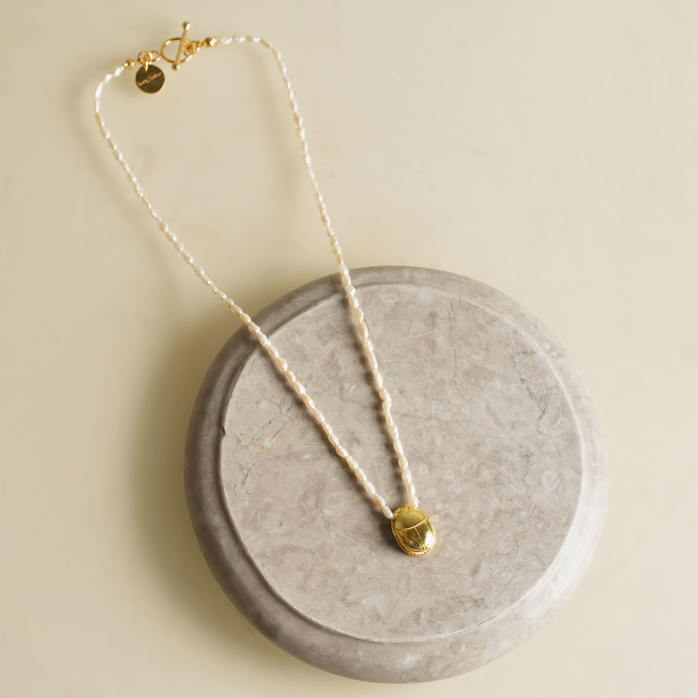 STUDIO LOVE LETTER Valerie Necklace white round gold 