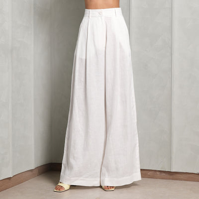 VARANA pleated white trousers