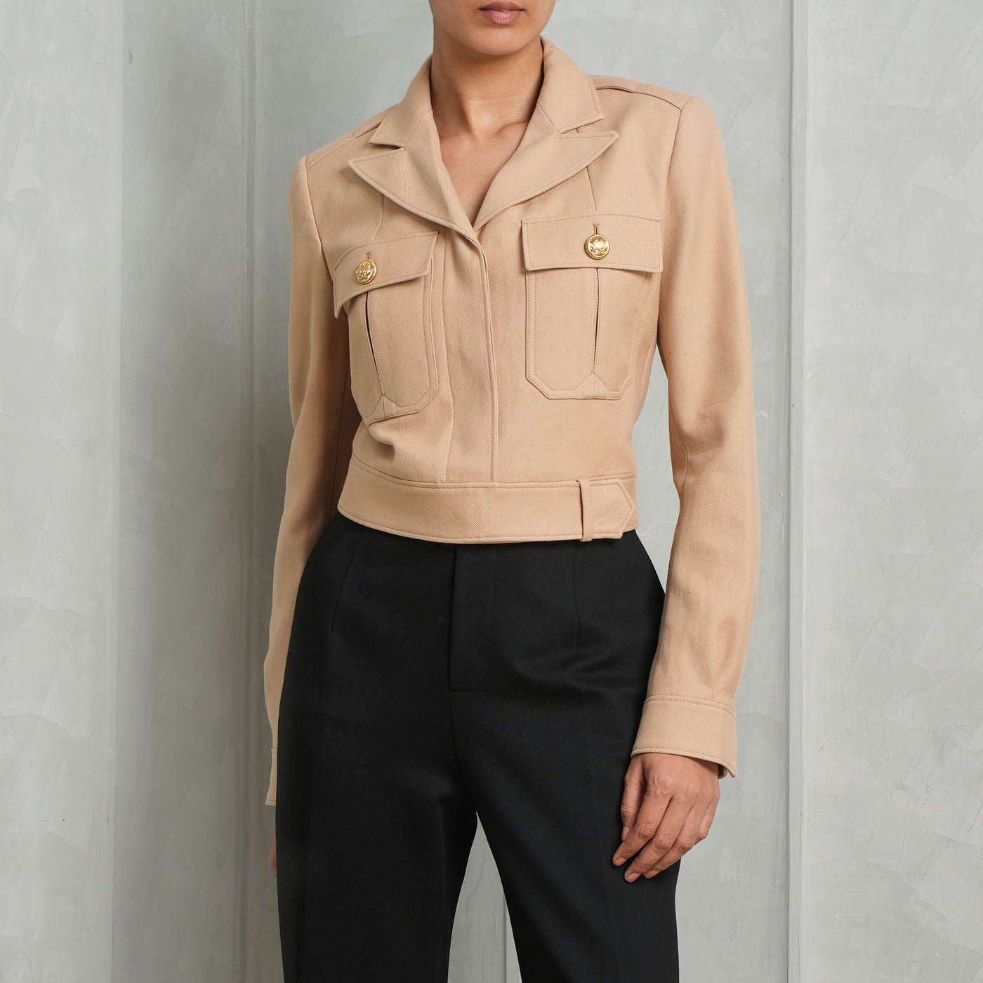 Chloé Cropped Saharienne Jacket Brown