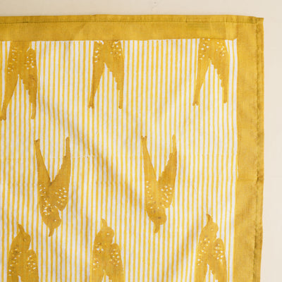 Ecru Yellow Bird Stripes Napkins Set of 2