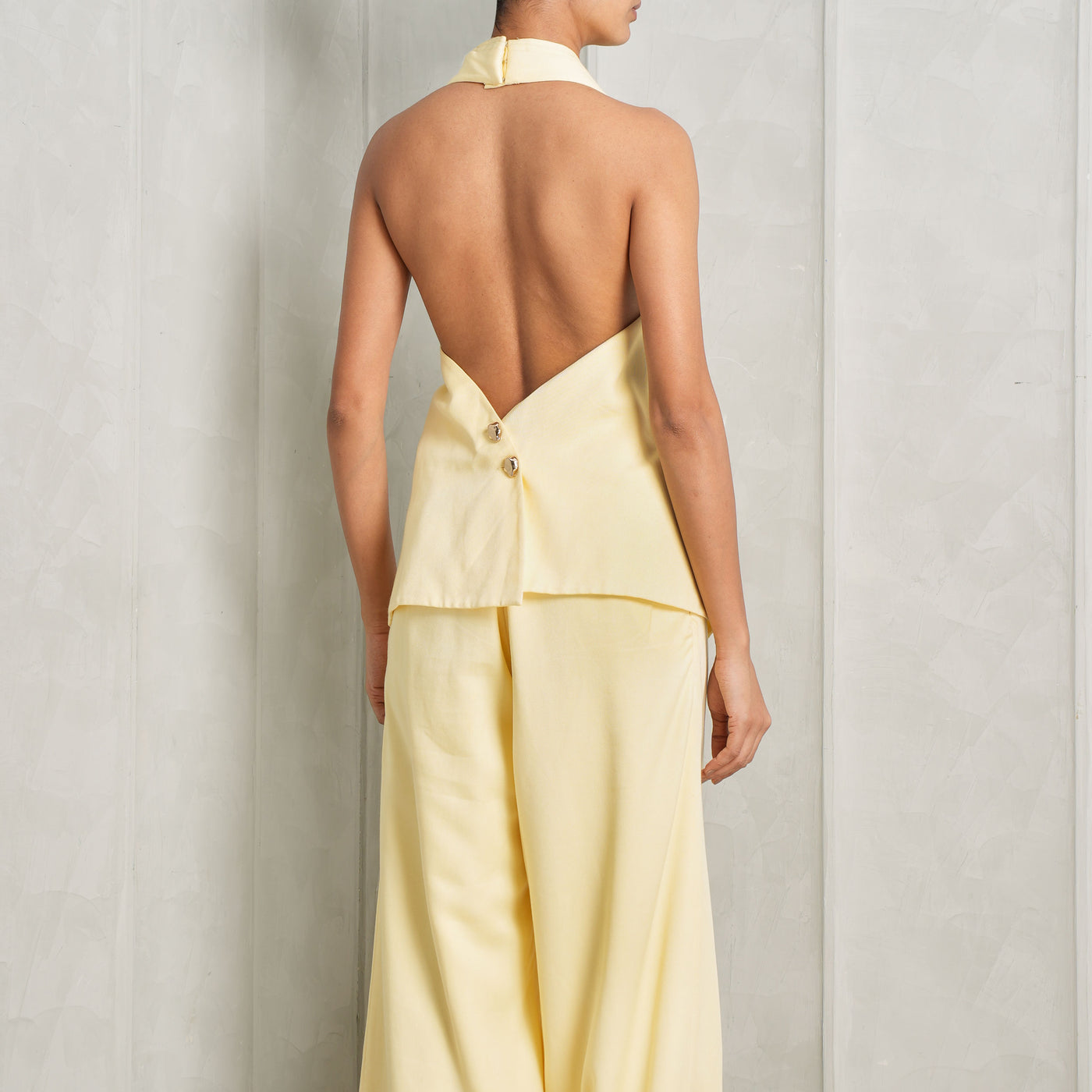 Butter Yellow Halter Top & Pant Set