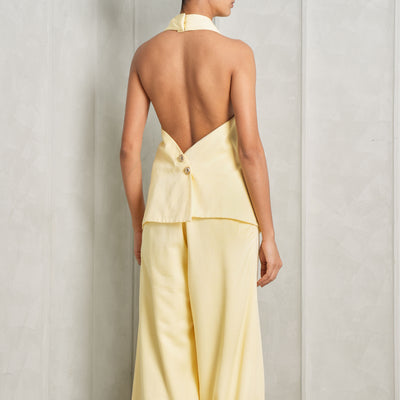 Butter Yellow Halter Top & Pant Set