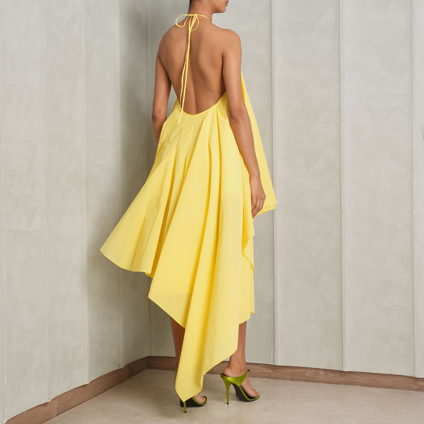 jacquemus dress Norma draped open-back crpe maxi dress in blue - Jacquemus