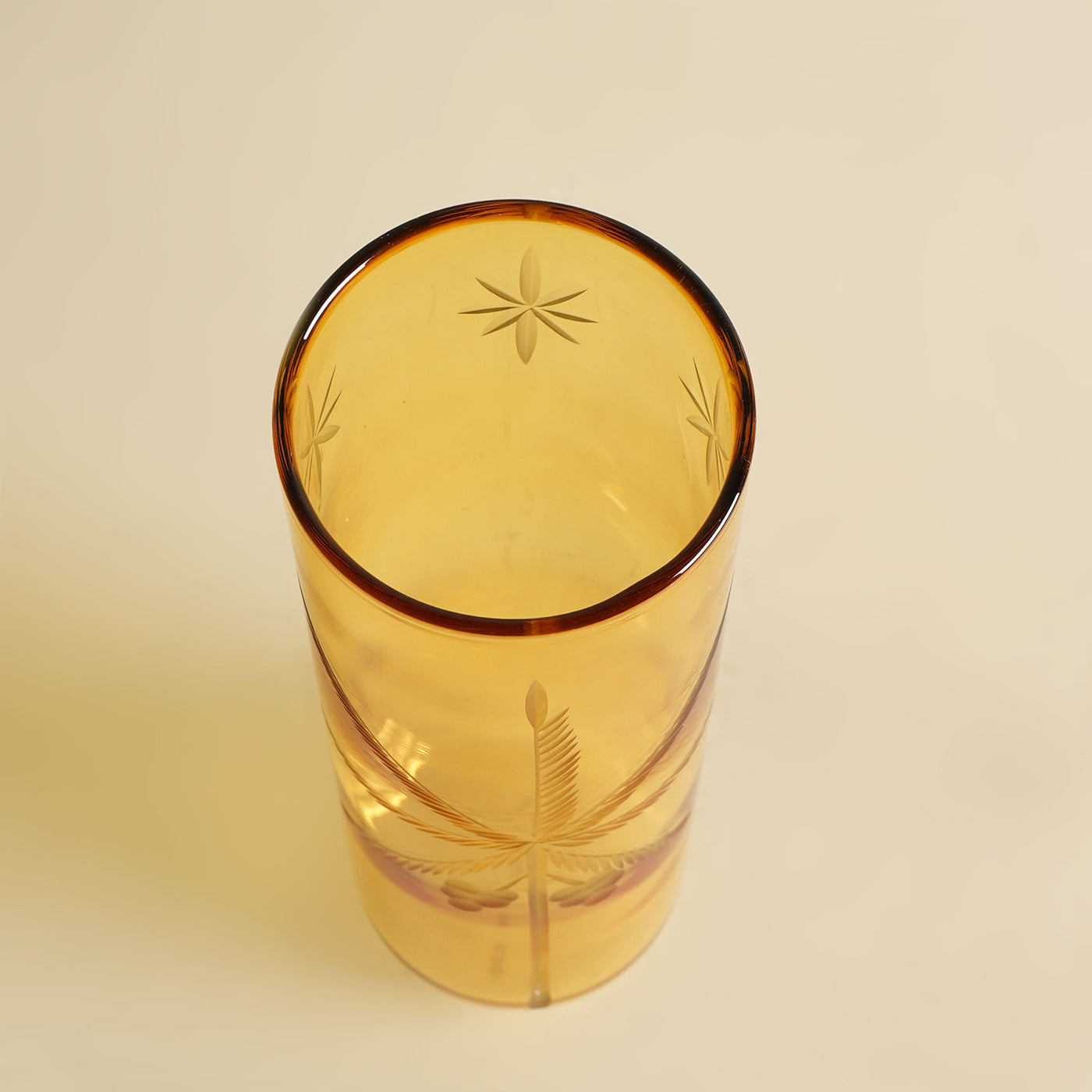 Yellow Palm Glass Set of Six