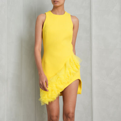 DAVID KOMA wool mini dress with ruffles