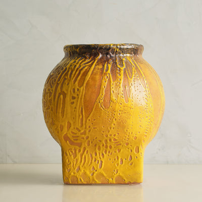 Yellow Smoked Terracotta Matka