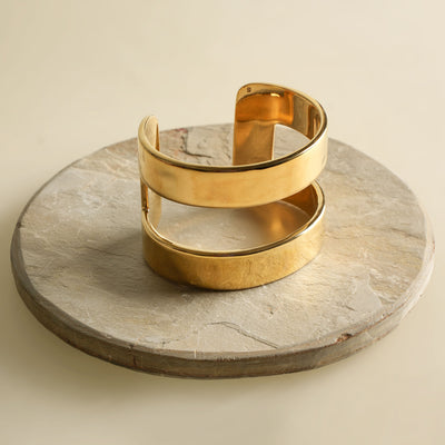 SAINT LAURENT gold polished bracelet 