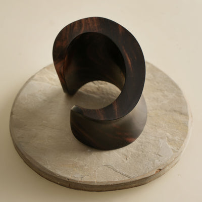 SAINT LAURENT dark wooden curved cuff