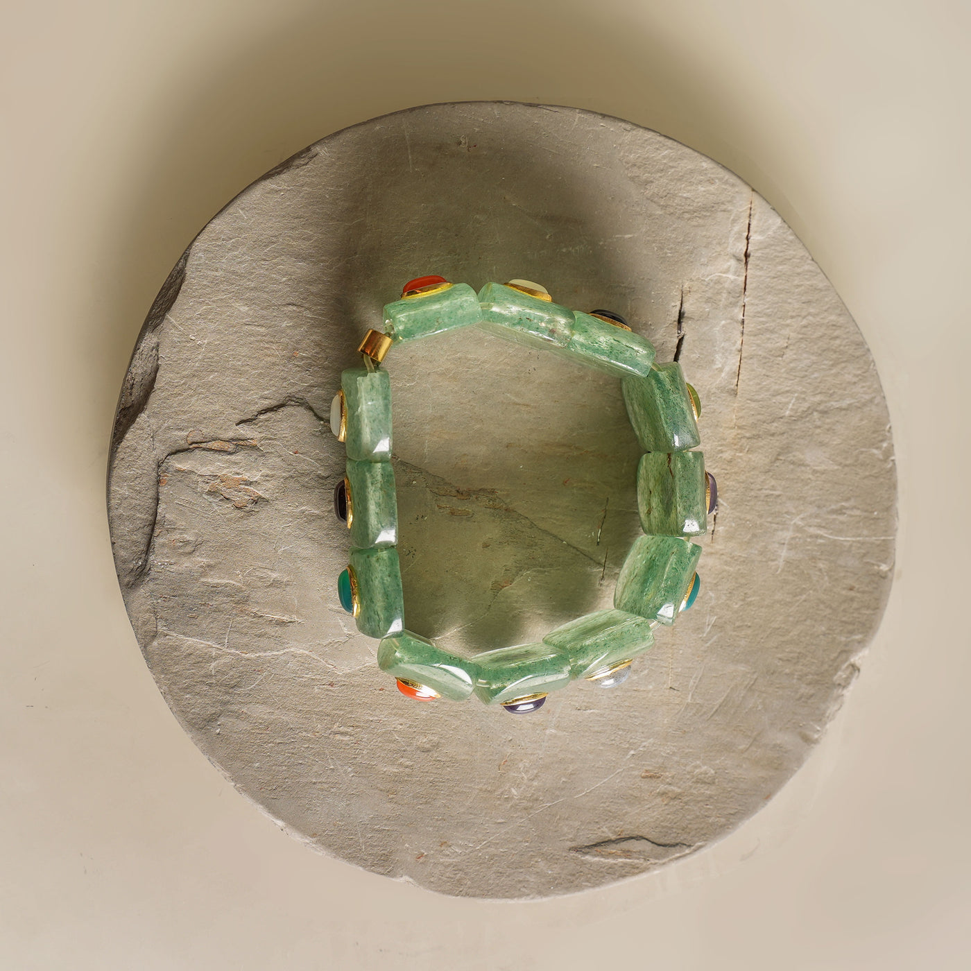 ZAYN BY SUNENA jade green seher hand carved bracelet