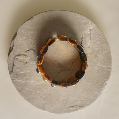 ZAYN BY SUNENA brown jasper garnets sehar carved bracelets