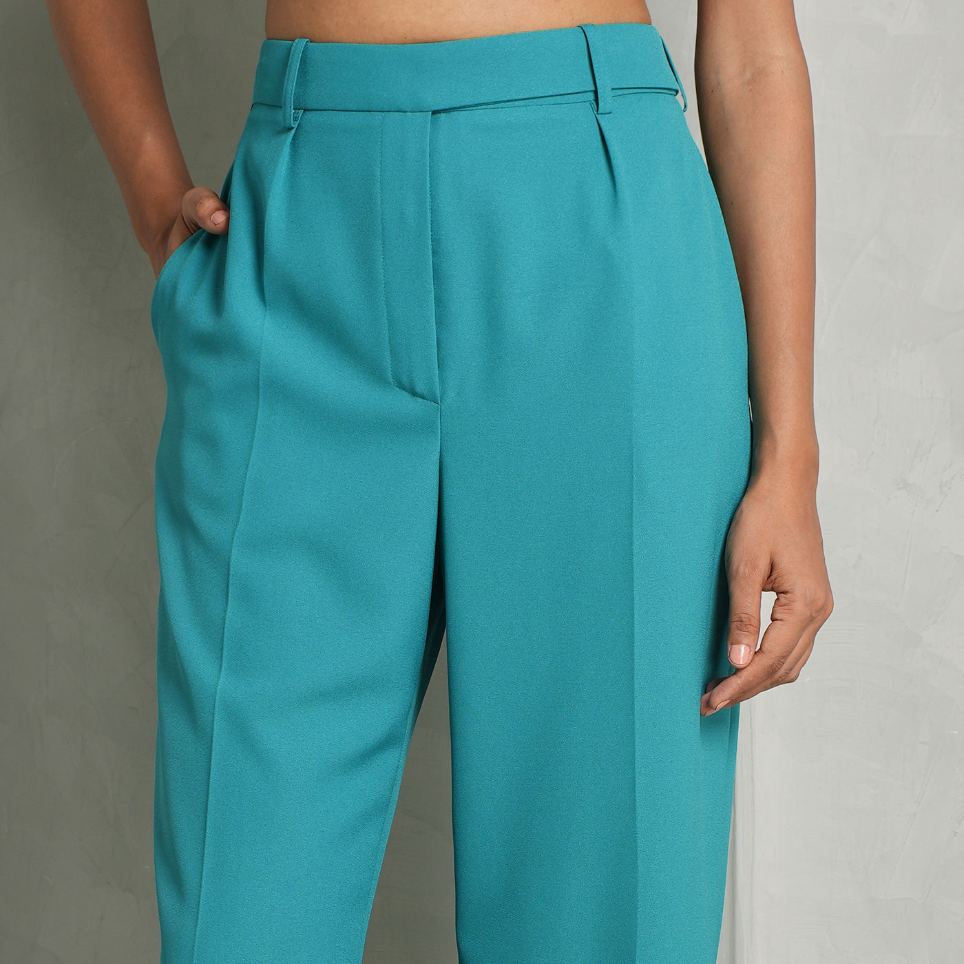 ALEXANDRE VAUTHIER blue crepe zenith high waisted trousers