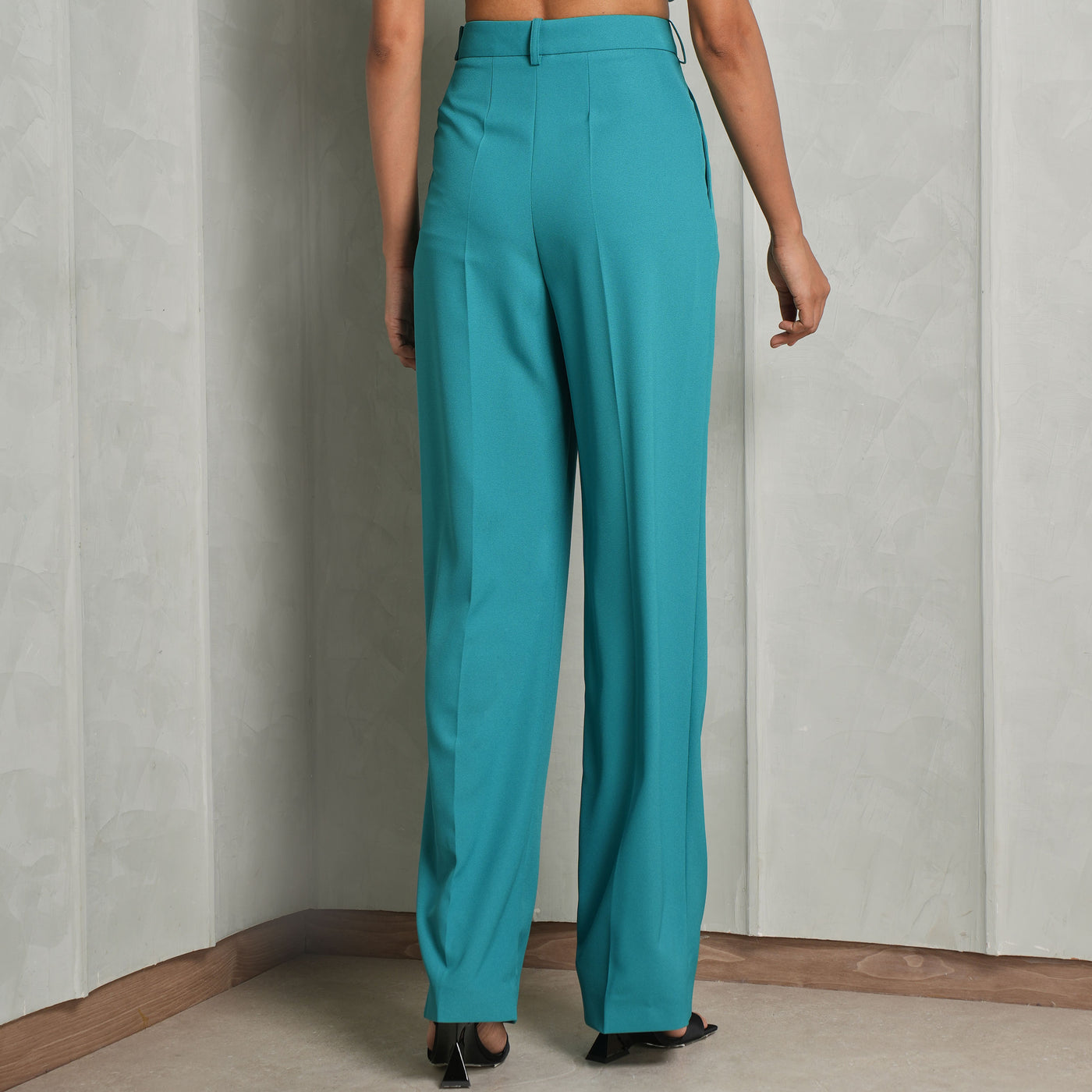 ALEXANDRE VAUTHIER blue crepe zenith high waisted trousers