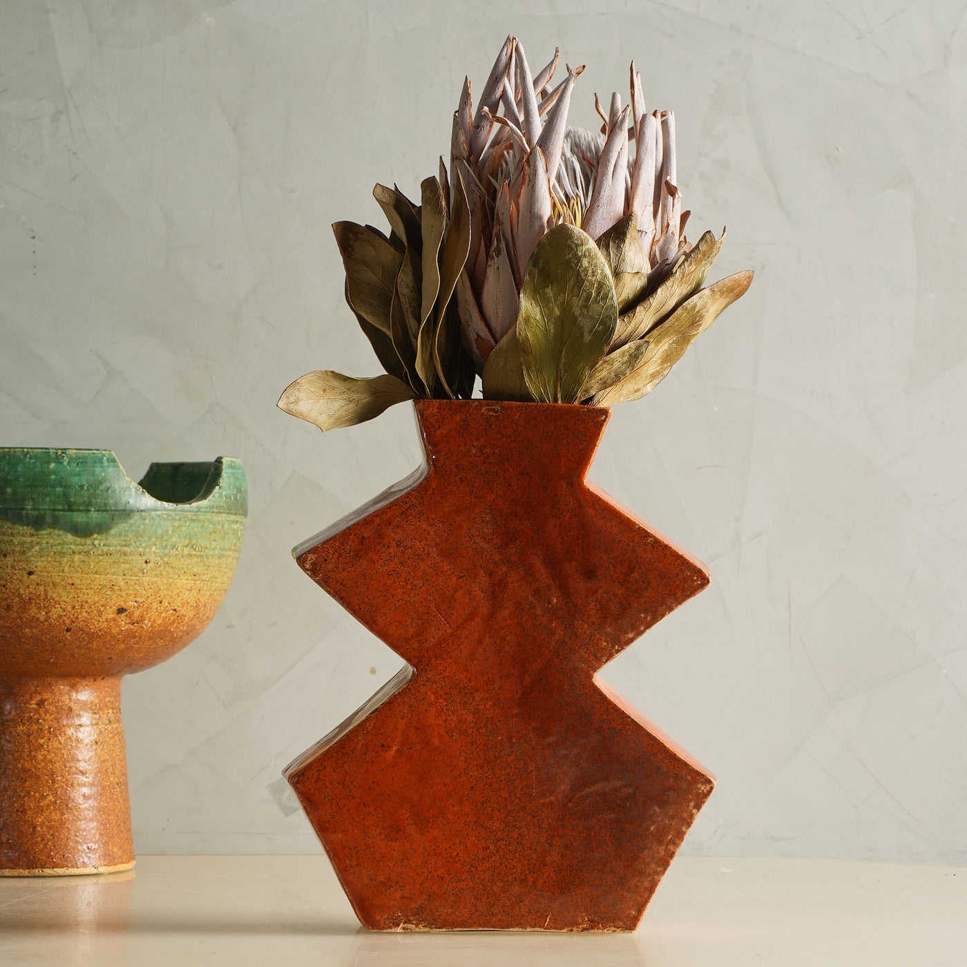 Zig Zag Glazed Vase