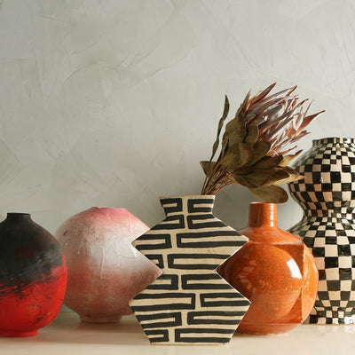 Zig Zag Glazed Vase