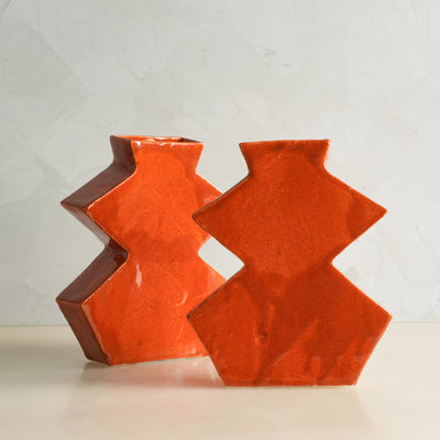 Zig Zag Orange Vase