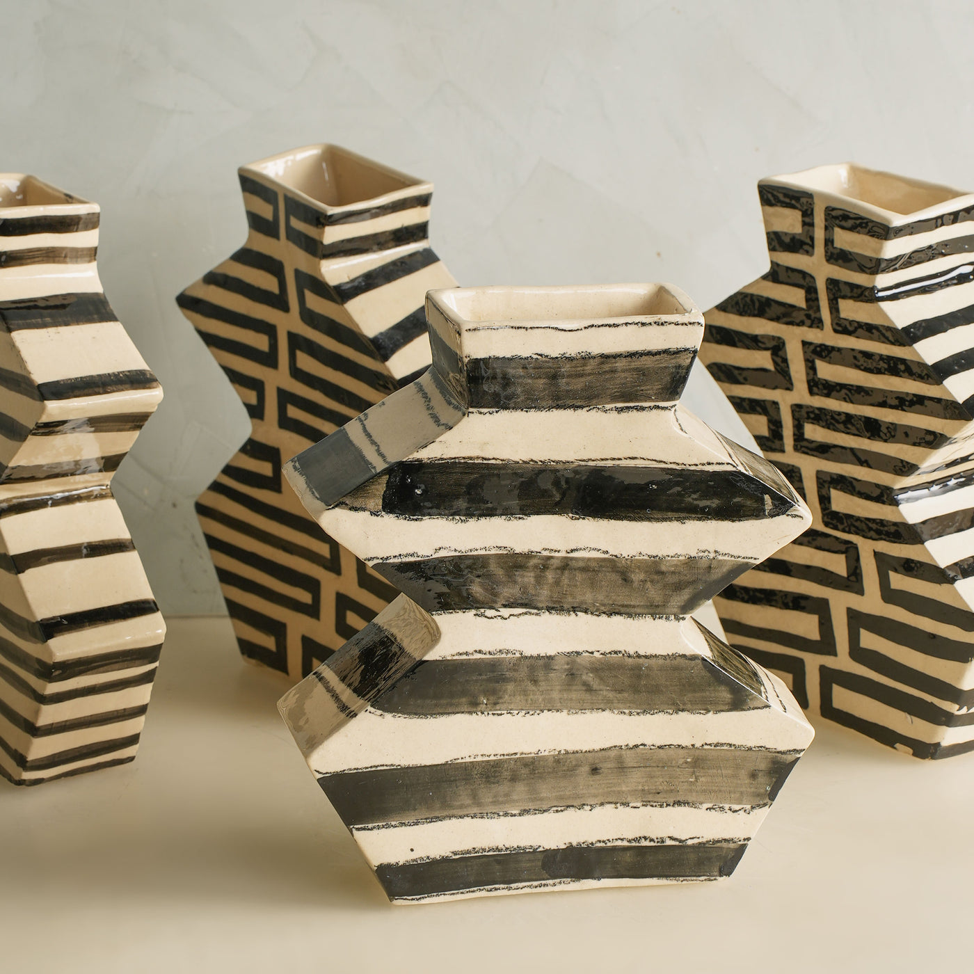 Zig Zag Thick Striped Vase