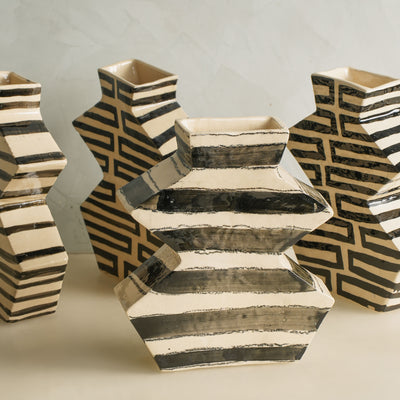 Zig Zag Thick Striped Vase