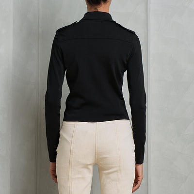 SAINT LAURENT black cropped buttoned cardigan