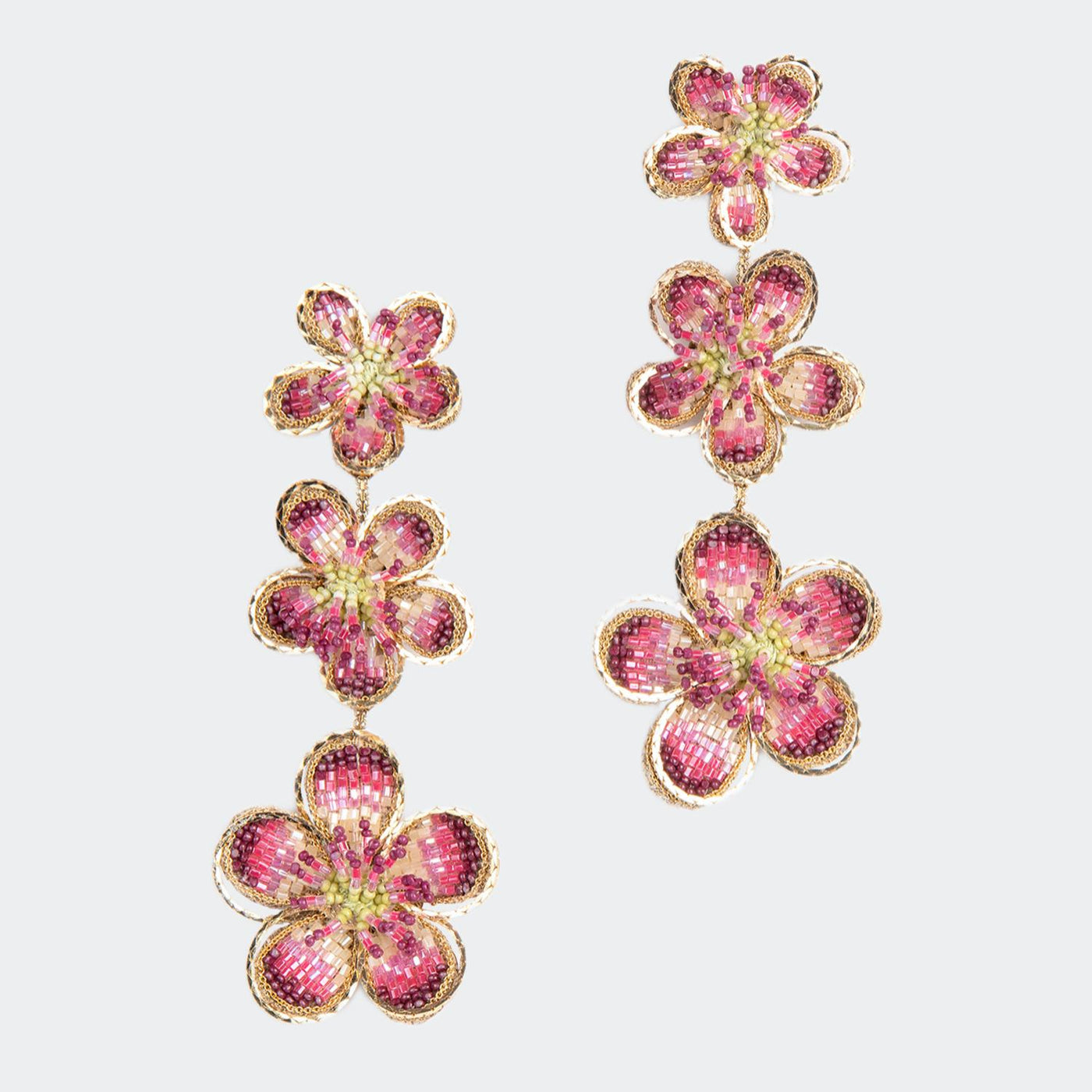 DEEPA GURNANI Pink Cleome Earring handcrafted using glass beads