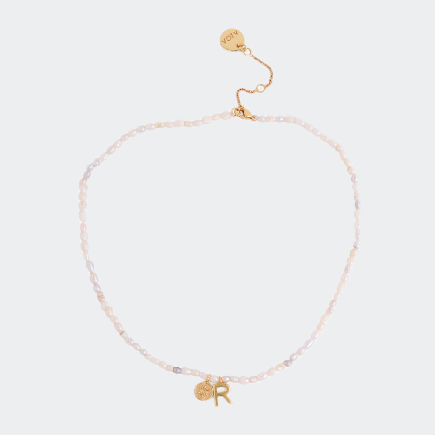 Arlette Luxe Initial 18K Gold & Freshwater Pearl Chain Necklace – Pijouletta