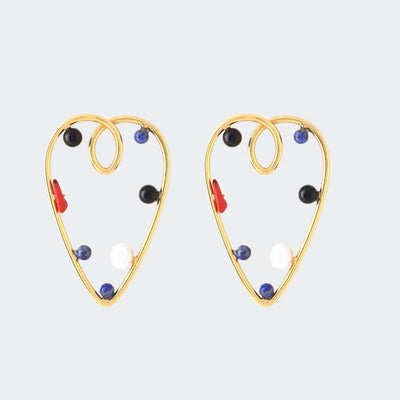 AZGA Multicolour 22kt gold plated Earringss