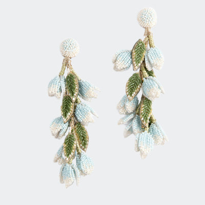 DEEPA GURNANI Green Madelief Earring handcrafted using glass beads