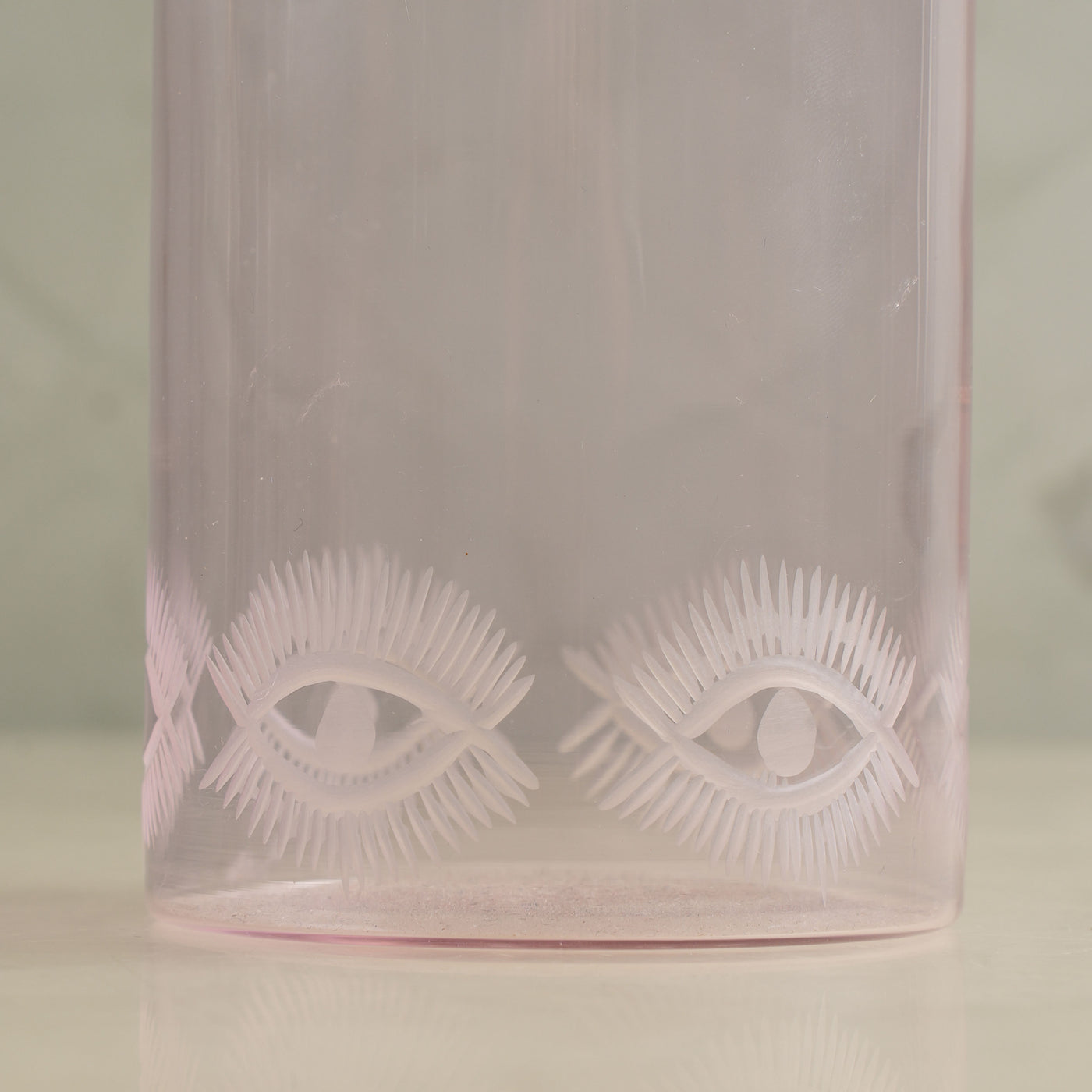 Ecru Pink Eye Tumbler Glasses