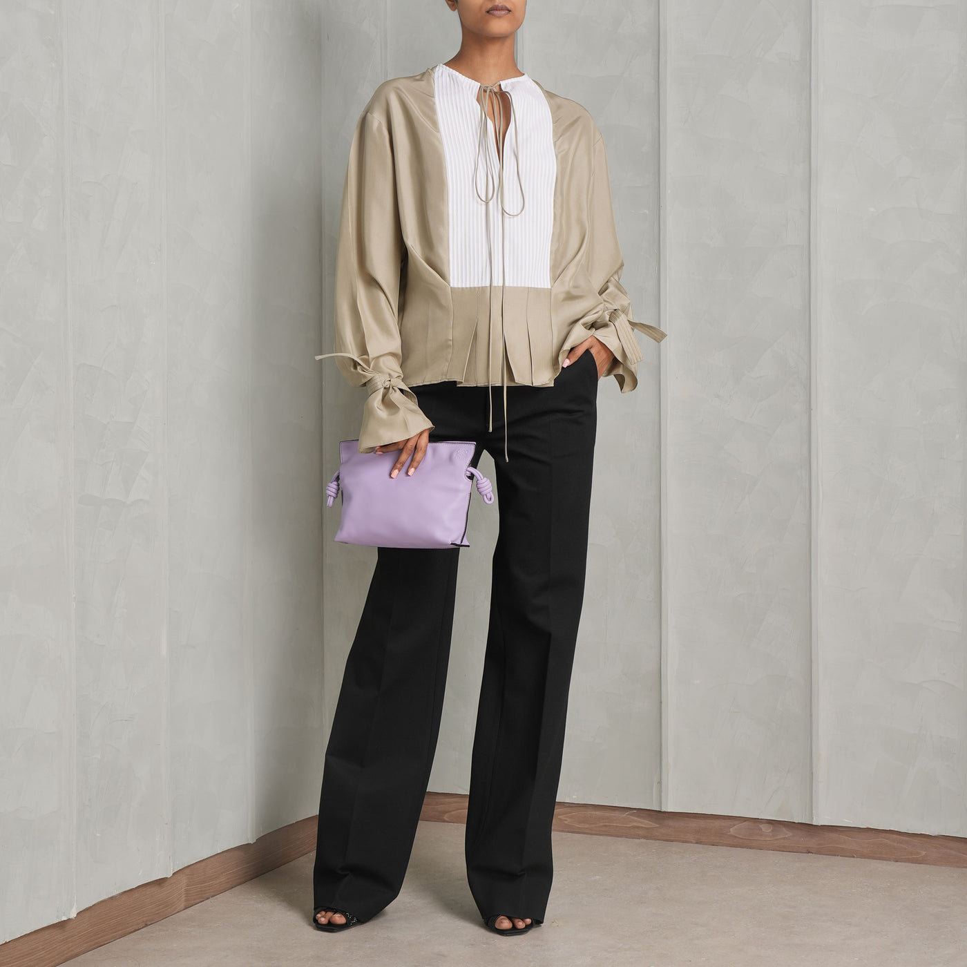 Pleated Pintuck Blouse