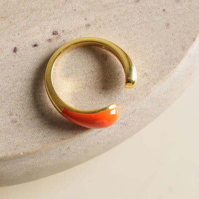 LUNAYA Pebble Pop Ring brass gold jewelery