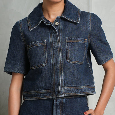 LOEWE Reapportioned denim shirt set with pockets