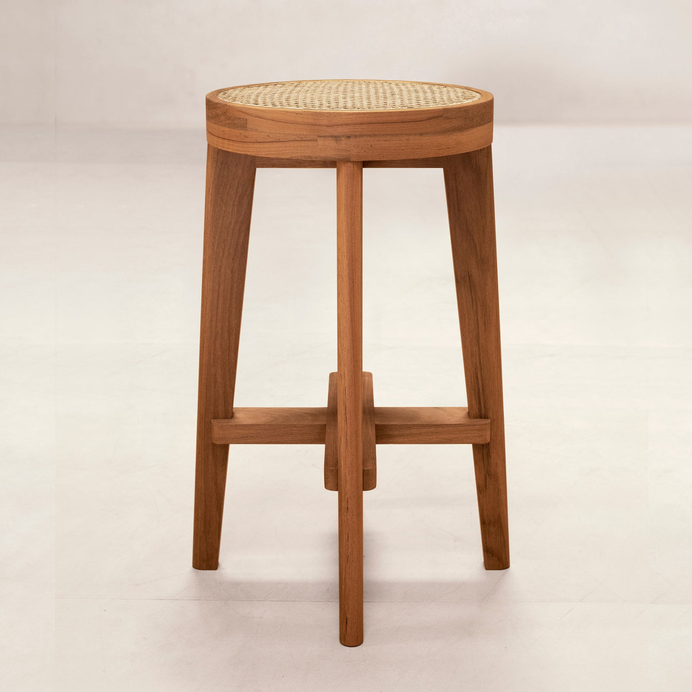 Phantom Hands High Stool with Cane Seat Brown 