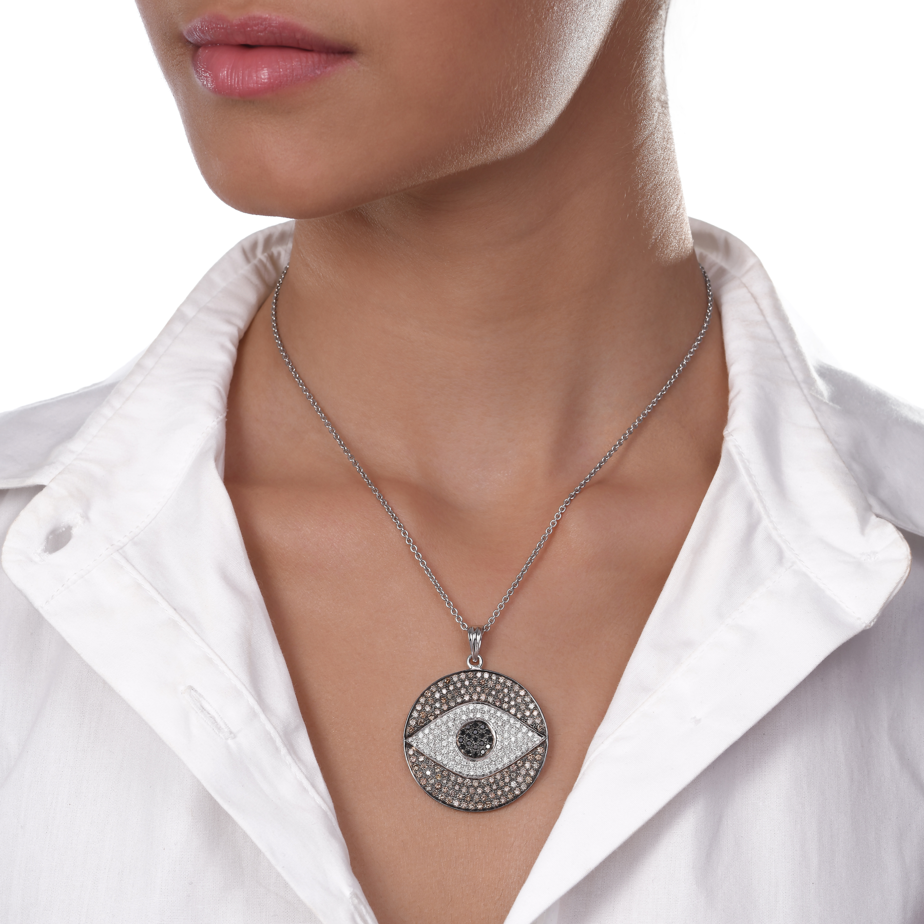 Large evil deals eye pendant necklace