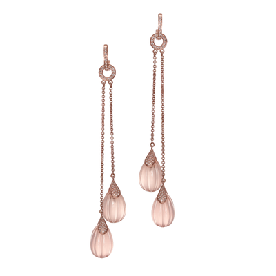 Rose Quartz Diamond Shoulder Dusters