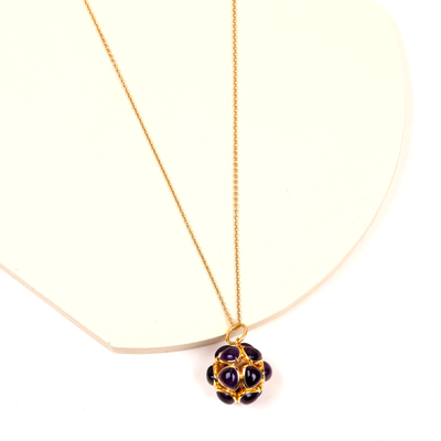 Buy Amethyst 18K Gold Sphere Pendant And Chain by Adi Handmade 