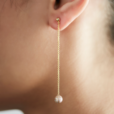THE LINE Planet Designer Disco Chain Earrings with Pave-set Diamonds