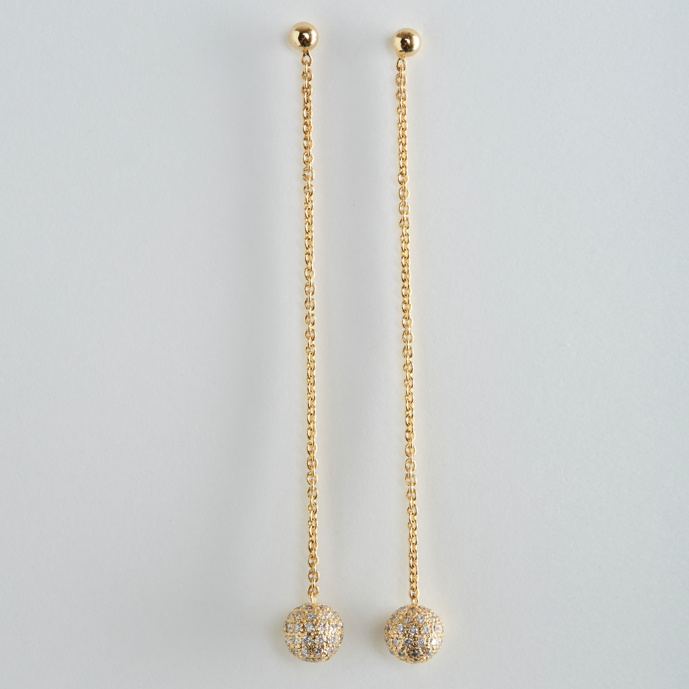 THE LINE Planet Disco Chain Earrings with Pave-set Diamonds