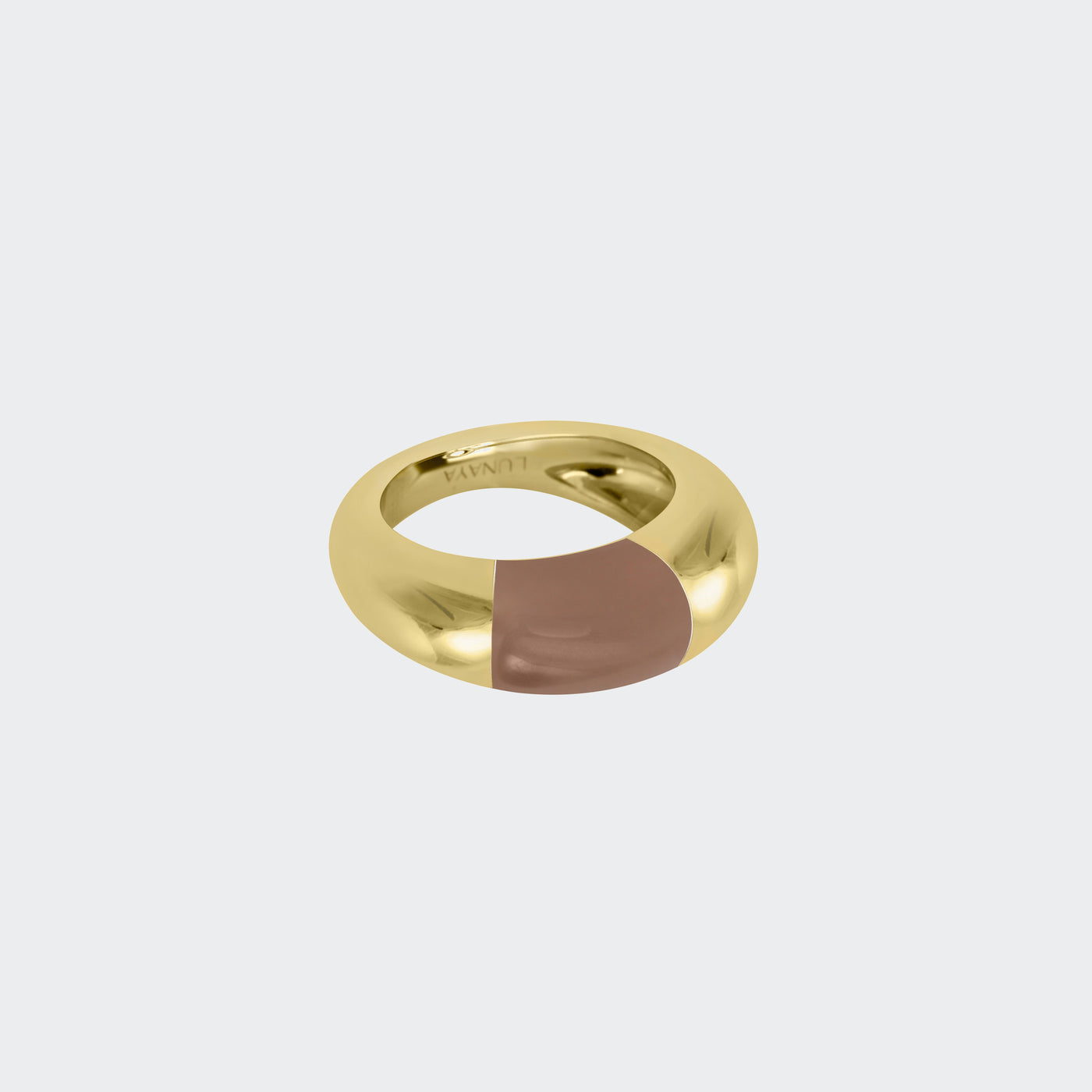 Lunaya Gold Checkmate Dome Ring