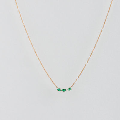 Curved Bar Emerald Necklace The Line