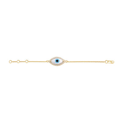 Marquise Evil Eye Diamond Chain Bracelet