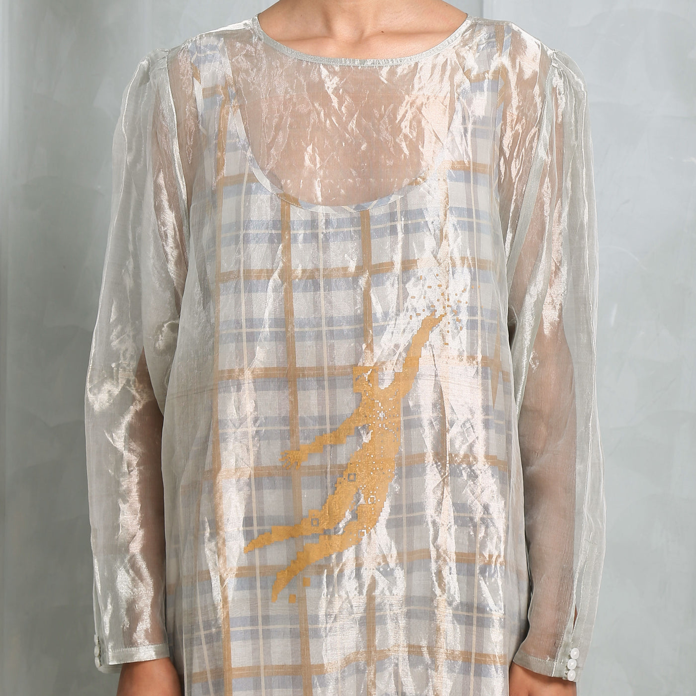 Shikhandi layered midi dress from bhaane with sheer overdress