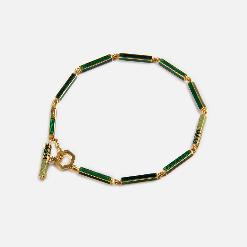 Lotus Minar Bracelet in Gold and enamel from Agaro Jewels 