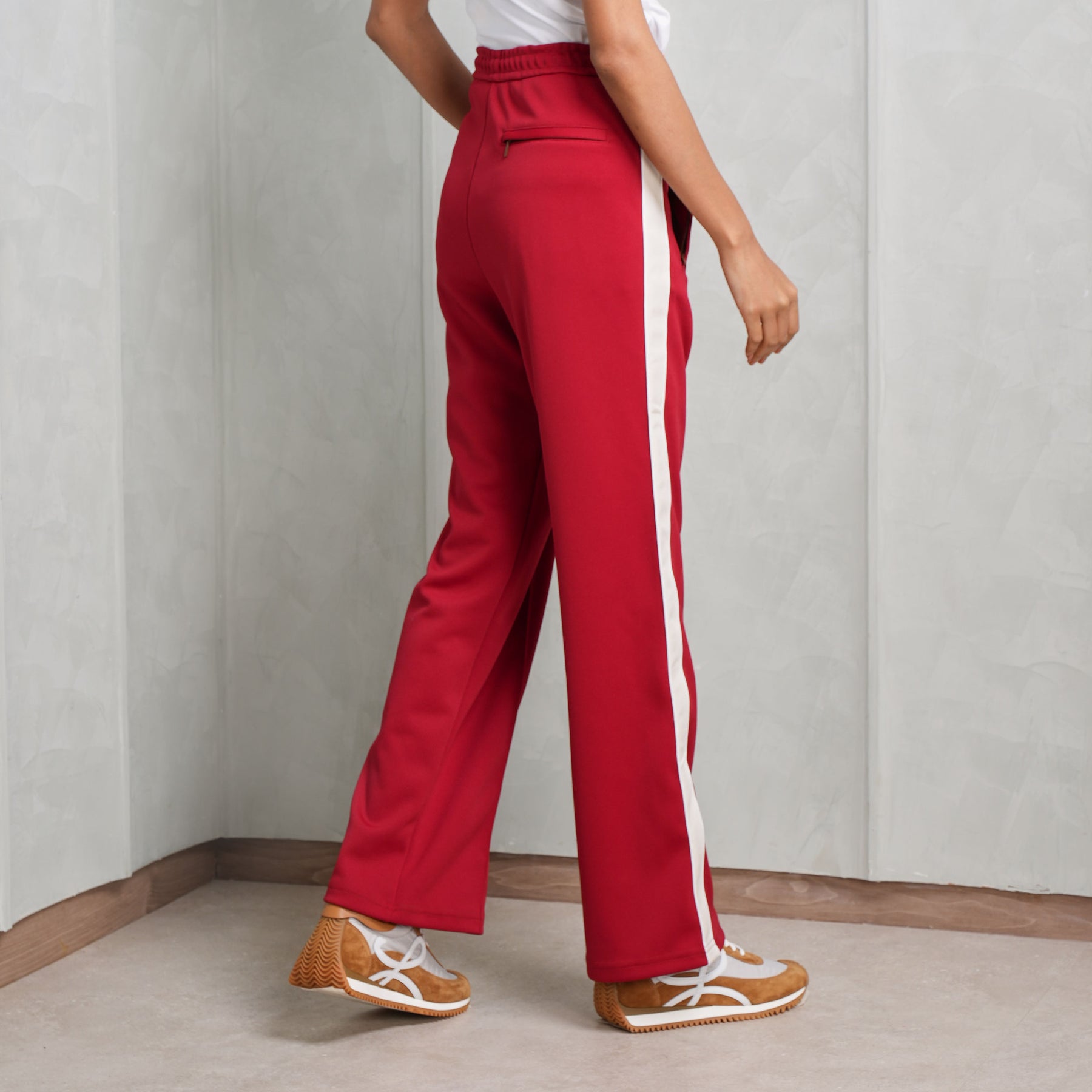Buy StyleStone Womens Red Stripe Paper Bag Pants with Elasticated  Waistline at Amazonin